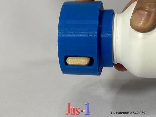 Jus-1;Single Pill Dispenser;Dispense One;medicine dispenser; drug dispenser; pill dispenser;arthritis hands; diabetes; diabetic fingers; diabetic finger tips;